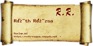 Róth Rózsa névjegykártya
