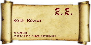 Róth Rózsa névjegykártya