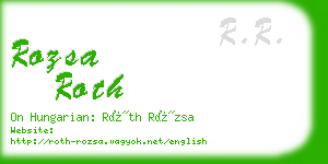 rozsa roth business card